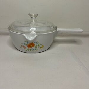 Vintage Corning Ware Wildflower 2.5 Cup Sauce Pan P-89-B with Pyrex Lid
